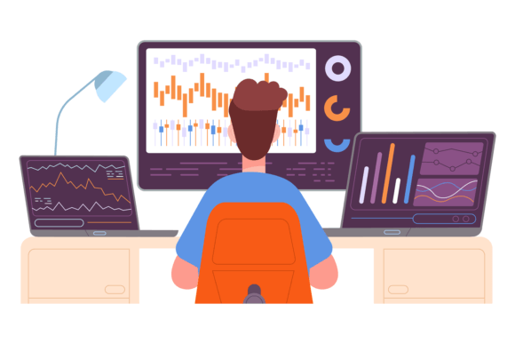 Download Man Work with Statistics on Computer Scr - Premium Resources